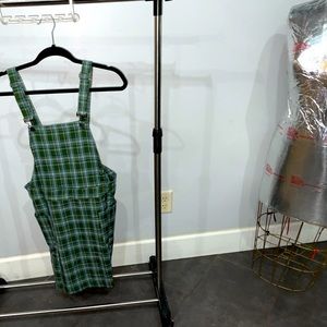 Plaid overall dress